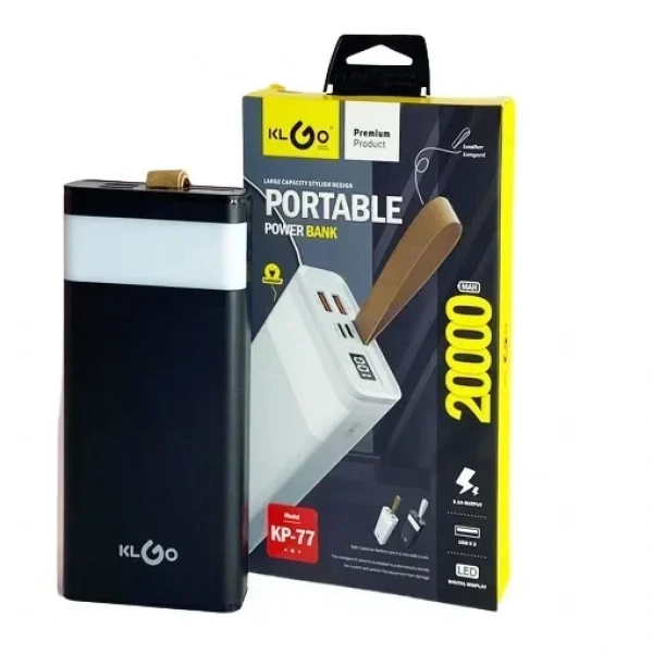 KLGO Power Bank KP-77 20000mAh Μαύρο