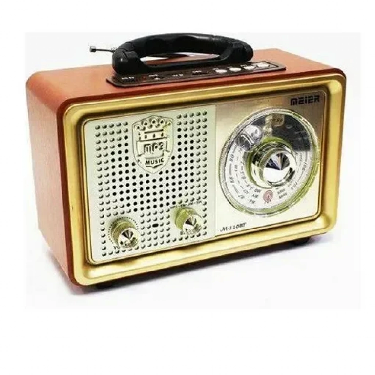 Retro Φορητό Eπαναφορτιζόμενο Ραδιόφωνο & Mp3 Player με Τηλεχειριστήριο FM/AM, USB, SD/TF CARD Meier M-110BT