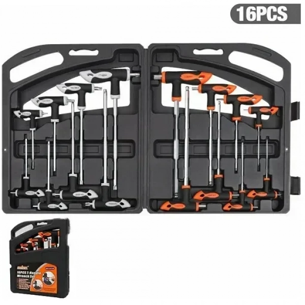 16τμχ Σετ Βαλιτσάκι Κλειδιών HEX & TORX με Λαβή σε Θήκη HORUSDY SDY-94302