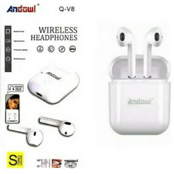 Andowl Q-V8 Earbud Bluetooth Handsfree Λευκό