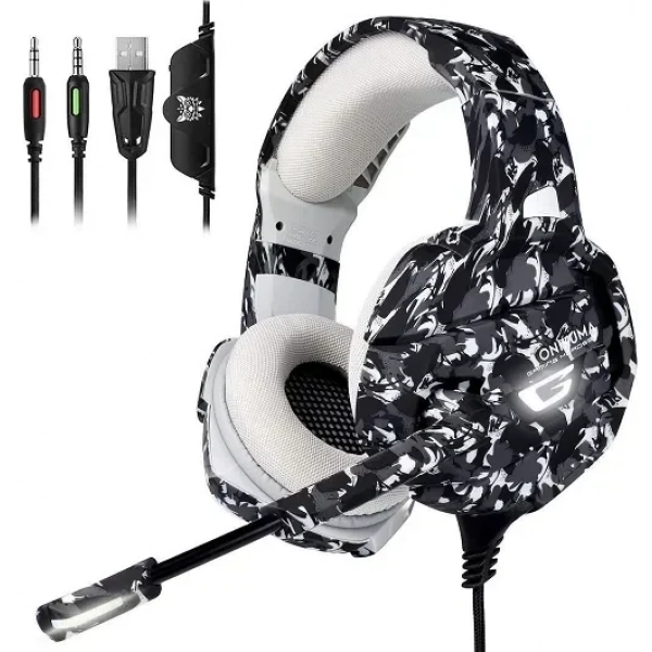 Onikuma K5 Camouflage LED Gaming Headset 7.1 (PC / PS4 / Xbox / Switch / Mac / iOS)