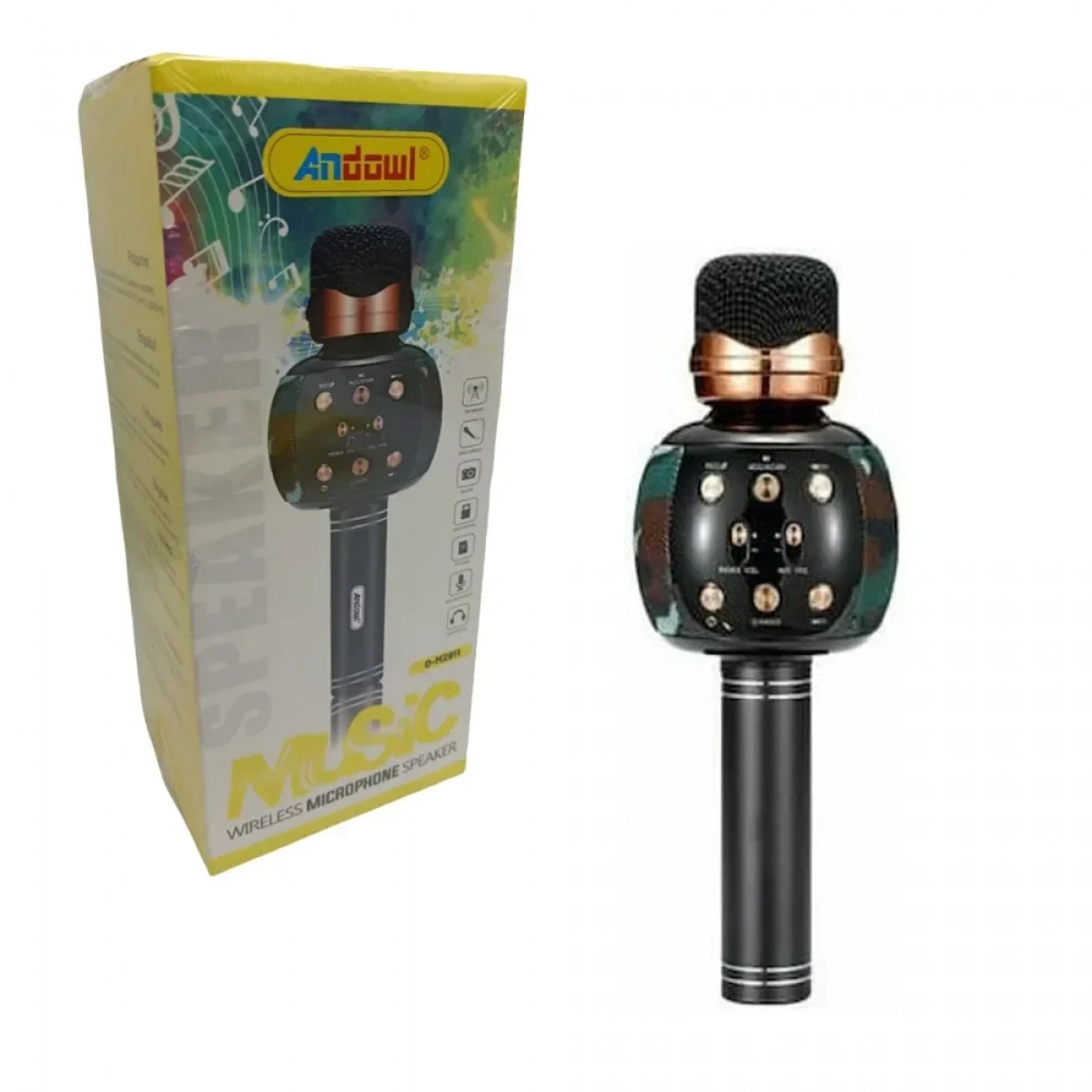 ANDOWL MUSIC WIRELESS MICROPHONE SPEAKER Q-M2911 CAMO