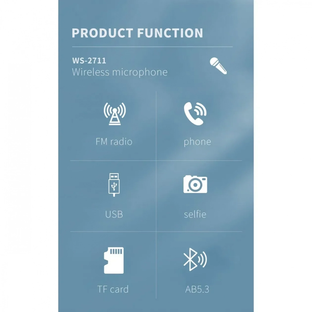 Ασύρματο Bluetooth Μικρόφωνο Ενσωματωμένο Ηχείο και Karaoke WS-2711 – Μαύρο