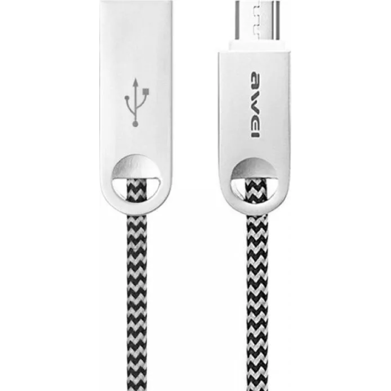 Awei CL-20 Braided USB to Lightning Cable Ασημί 1m (MM040493476)