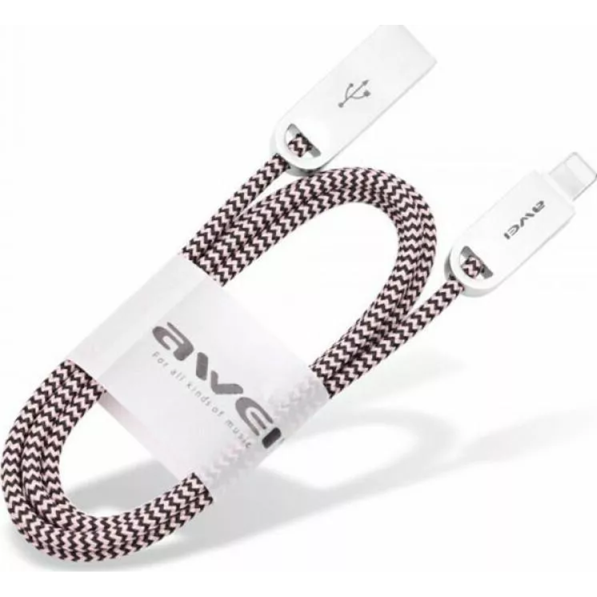 Awei CL-20 Braided USB to Lightning Cable Ασημί 1m (MM040493476) - Image 2