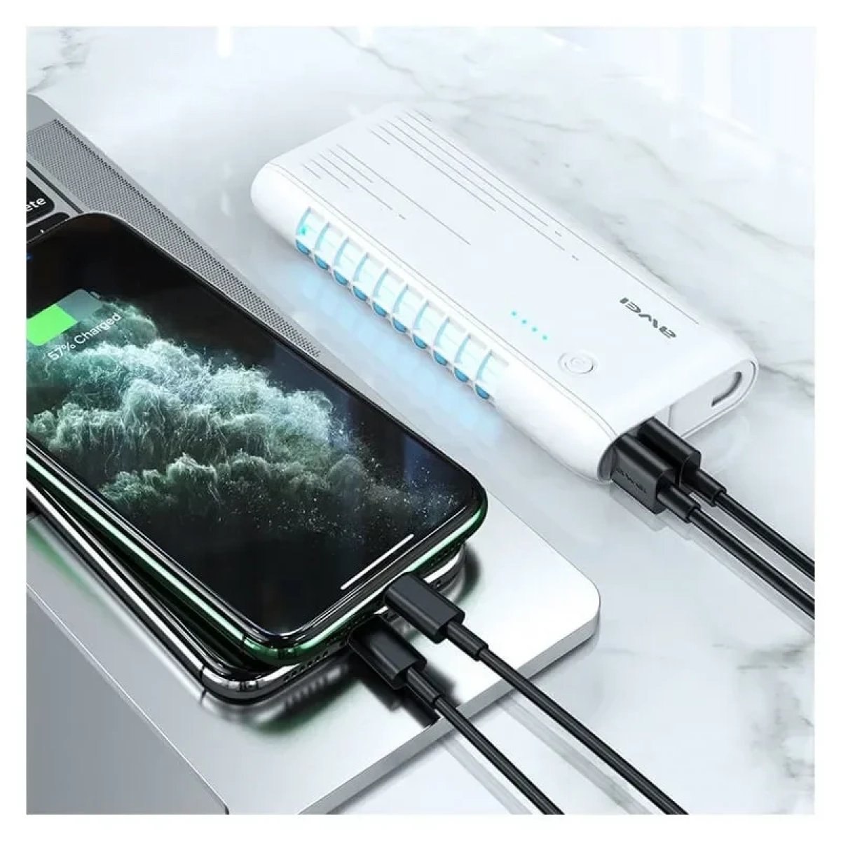 Awei P18K Power Bank - Αποστειρωτής Λευκό