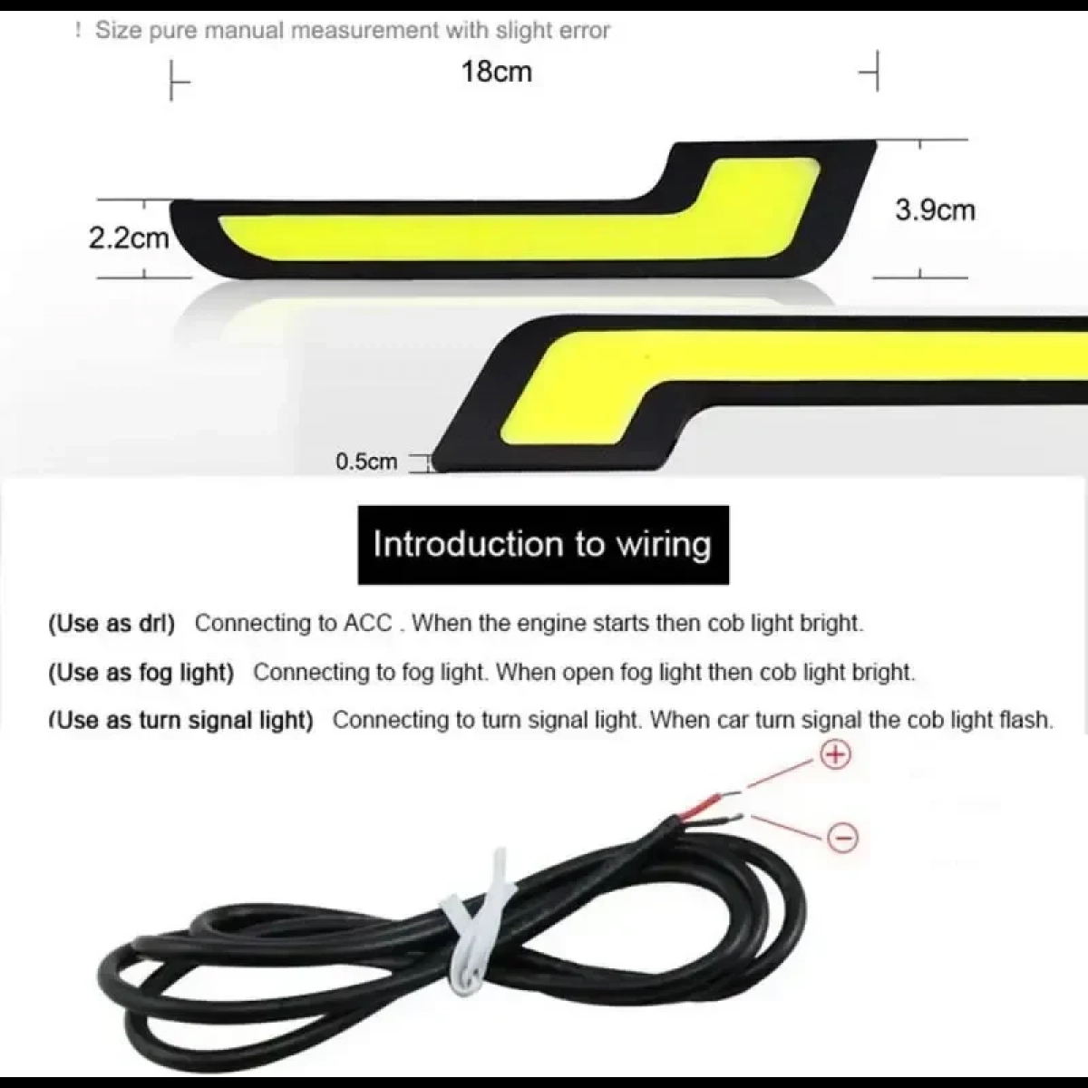 Φώτα Ημέρας Τύπου Mercedes Benz LED COB 6500Κ Λευκό Σετ 2τμχ COB - Image 2