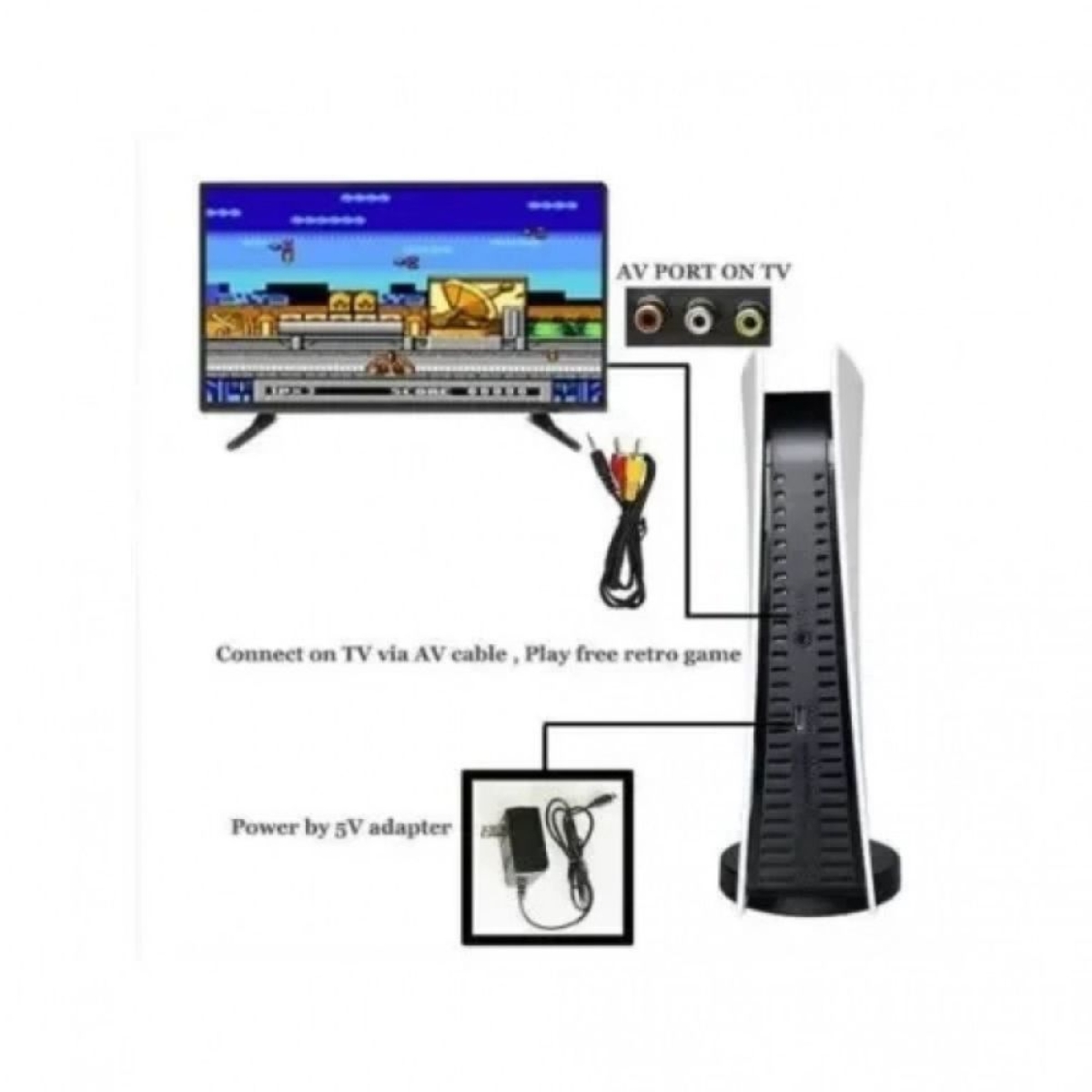 Κονσόλα Τηλεόρασης με 200 Παιχνίδια - 8 Bit Game Station 5 Λευκό με 2 Χειριστήρια