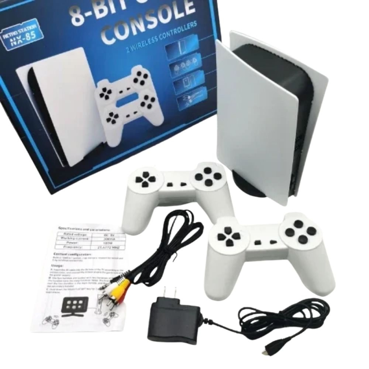 Κονσόλα Τηλεόρασης με 200 Παιχνίδια - 8 Bit Game Station 5 Λευκό με 2 Χειριστήρια