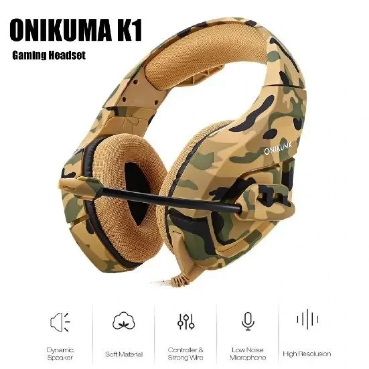 ONIKUMA K1B Gaming Ακουστικά Με Μικρόφωνο (3.5mm) (Παραλλαγής Καφέ) - Image 7
