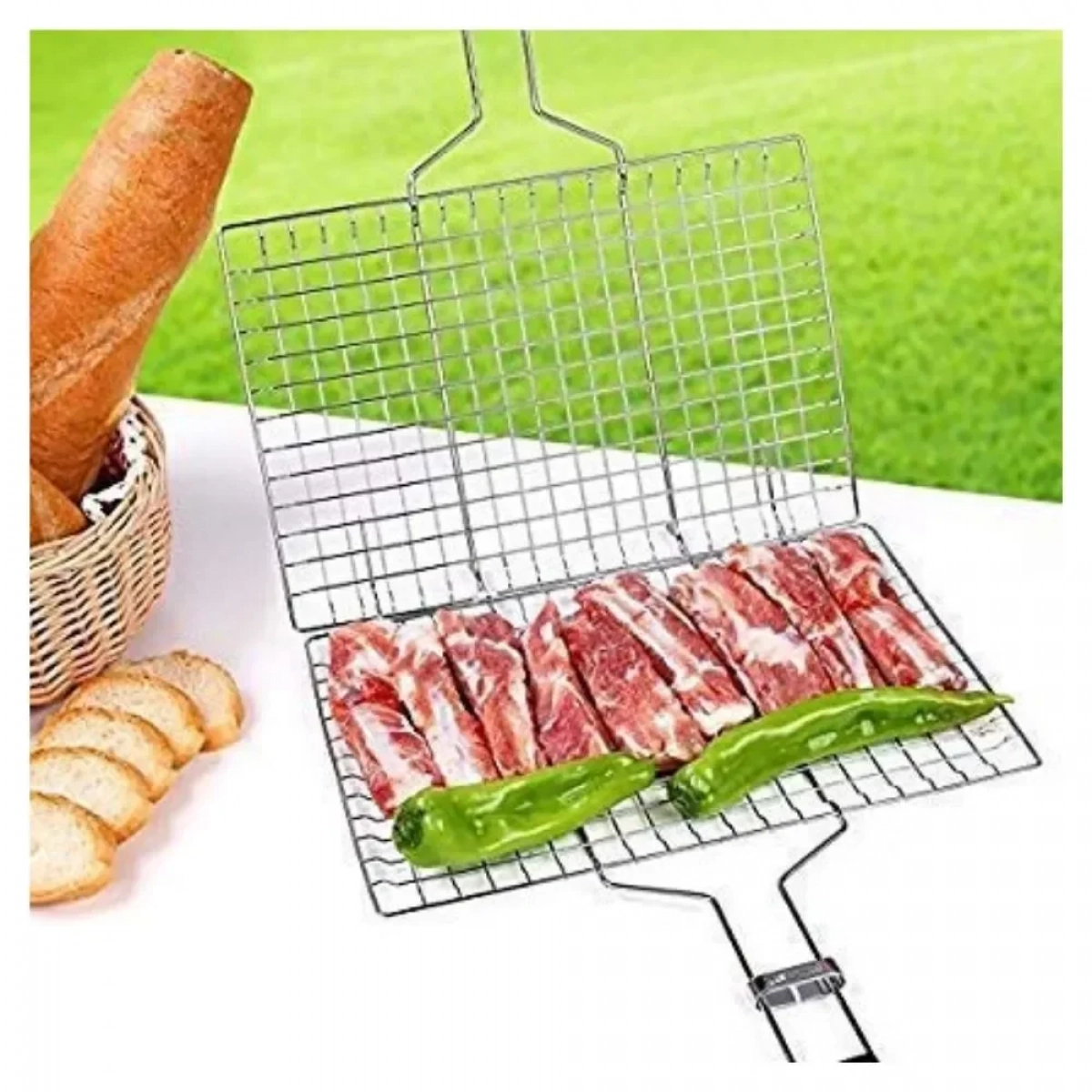 Σχάρα Χρωμίου Διπλή 40x30cm - Photo3