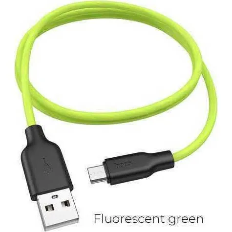Hoco X21 Plus Regular Usb 2.0 To Micro Usb Cable Πράσινο 1M (Hoc-X21Pm-Gn)