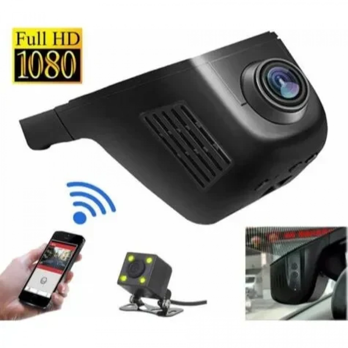 Wifi Κρυφή Κάμερα Αυτοκινήτου Full HD με Ανίχνευση Κίνησης G-Sensor + Κάμερα Οπισθοπορείας