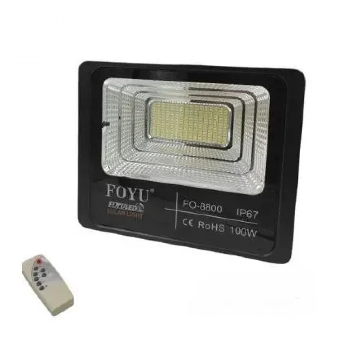 Ηλιακός Προβολέας Αδιάβροχος FO-100W με Φωτοβολταϊκό Πάνελ, Τηλεκοντρόλ και Χρονοδιακόπτη fo-8800