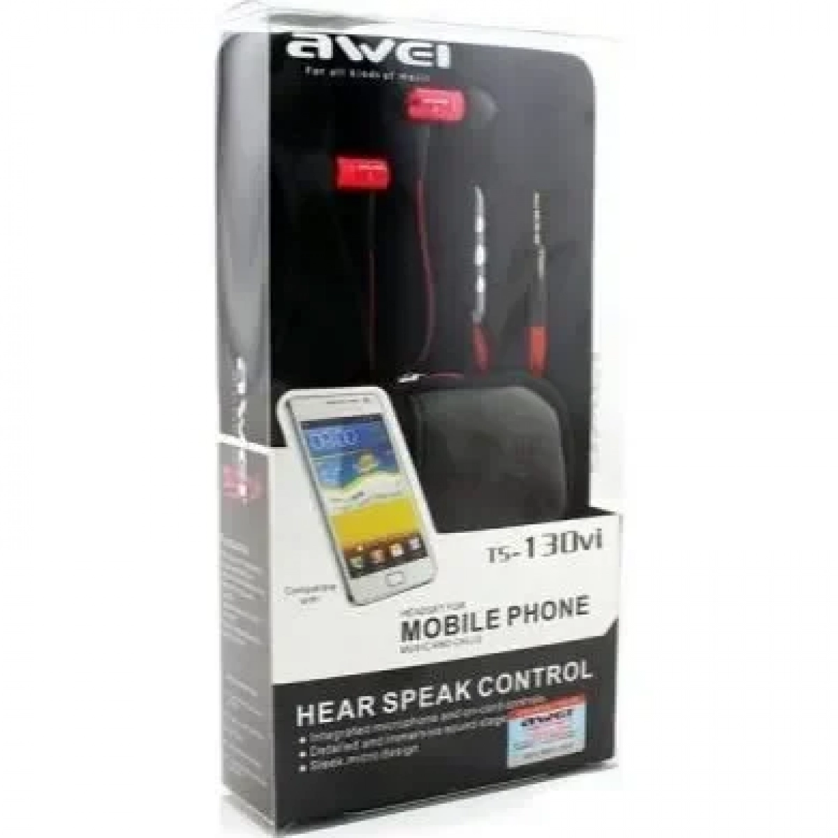Awei ES-130VI In-ear Handsfree με Βύσμα 3.5mm Κόκκινο