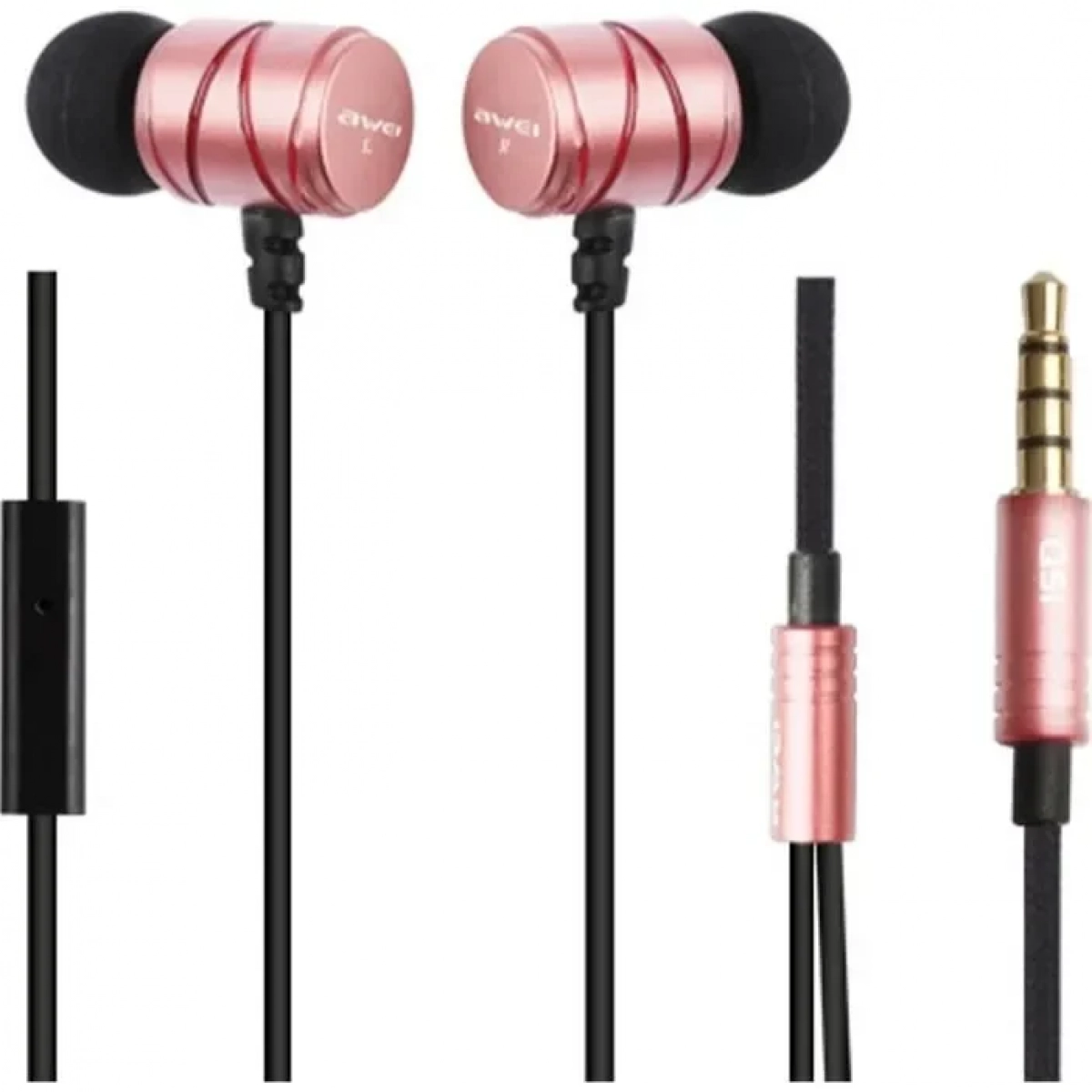 Awei Q5i In-ear Handsfree με Βύσμα 3.5mm Ροζ Χρυσό