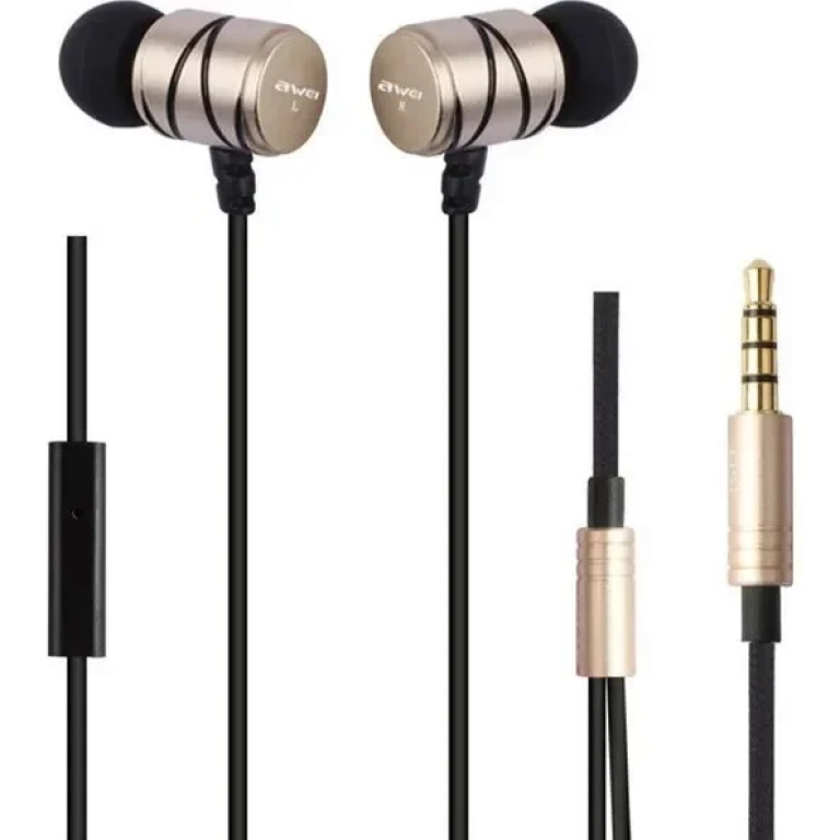 Awei Q5i In-ear Handsfree με Βύσμα 3.5mm Χρυσό