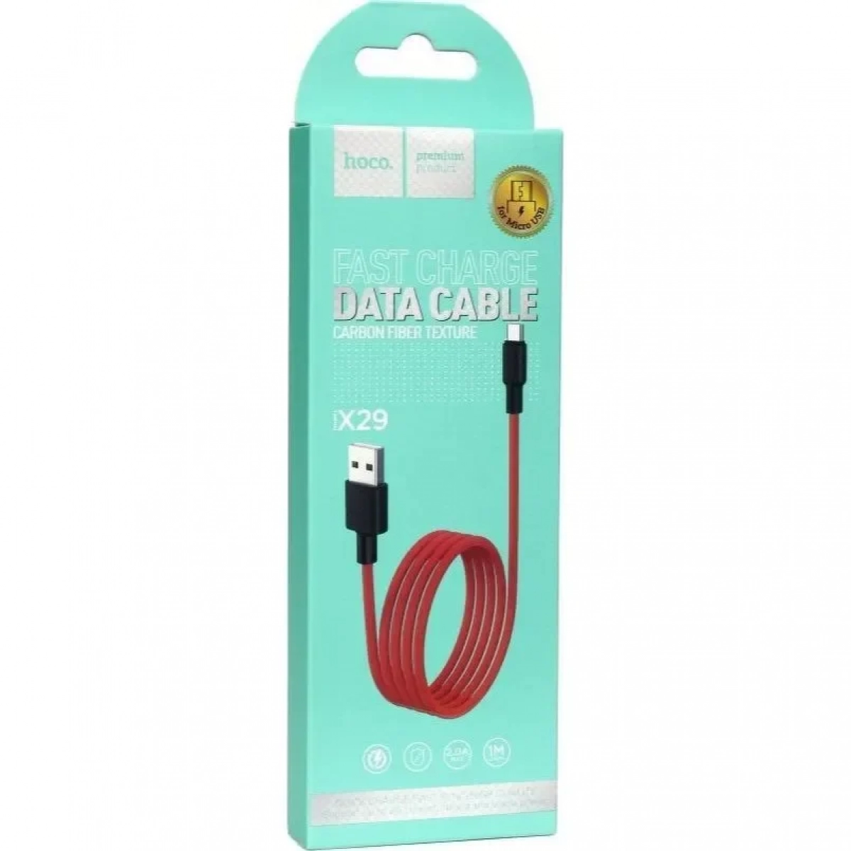 Hoco Regular USB 2.0 to micro USB Cable Κόκκινο 1m (X29 Superior)