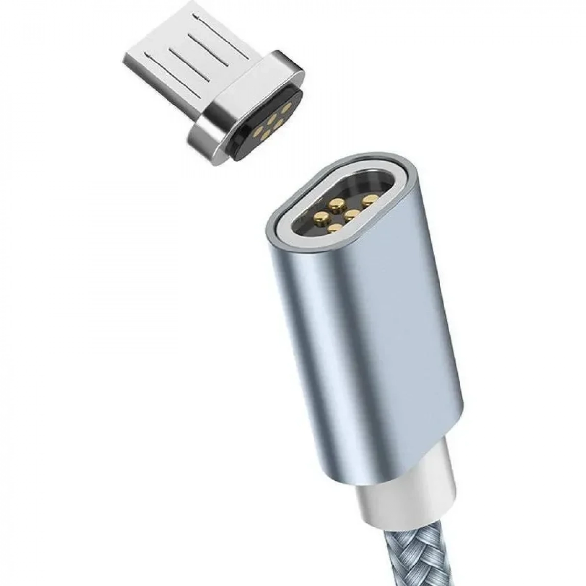 Hoco Braided / Magnetic USB 2.0 to micro USB Cable Γκρι 1m (U40A)