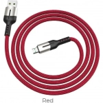 Hoco Braided USB 2.0 to micro USB Cable Κόκκινο 1.2m (HC-U68MR)