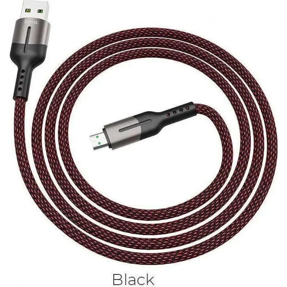 Hoco Braided USB 2.0 to micro USB Cable Μαύρο 1.2m (HC-U68MB)