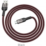 Hoco Braided USB 2.0 to micro USB Cable Μαύρο 1.2m (HC-U68MB)
