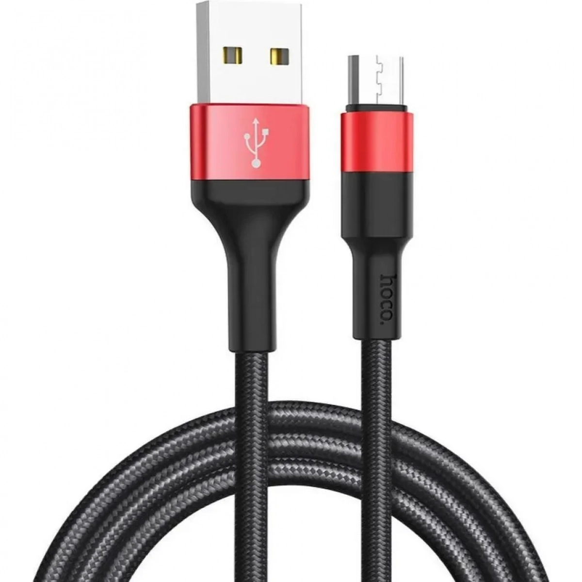 Hoco Braided USB 2.0 to micro USB Cable Μαύρο/Κόκκινο 1m (X26)
