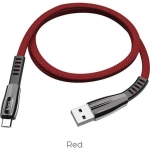 Hoco U70 Splendor Flat / LED USB 2.0 to micro USB Cable Κόκκινο 1.2m (711618)