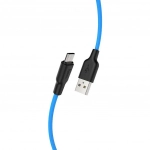 Hoco X21 Plus Braided USB 2.0 to micro USB Cable Μπλε 1m (711885)