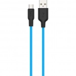 Hoco X21 Plus Braided USB 2.0 to micro USB Cable Μπλε 1m (711885)