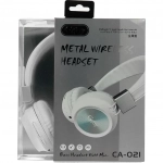 Gjby CA-021 Ασύρματα Bluetooth Over Ear Ακουστικά Λευκά