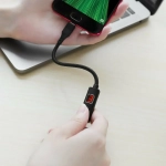 Hoco Braided / LED USB 2.0 to micro USB Cable Μαύρο 1.2m (S13)
