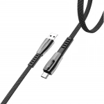 Hoco U70 Splendor Flat / LED USB 2.0 to micro USB Cable Γκρι 1.2m (711625)