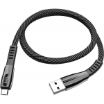 Hoco U70 Splendor Flat / LED USB 2.0 to micro USB Cable Γκρι 1.2m (711625)