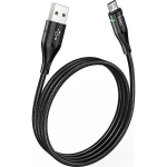 Hoco Braided / LED USB 2.0 to micro USB Cable Μαύρο 1.2m (U93 Shadow)