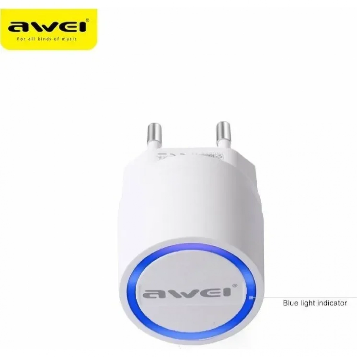 Awei Φορτιστής με 2 Θύρες USB-A και Καλώδιο micro USB Λευκός (C-900)