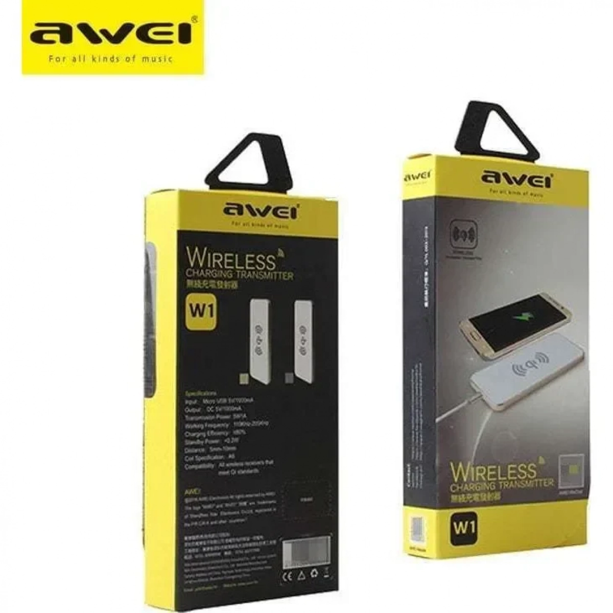 Awei Ασύρματος Φορτιστής (Qi Pad) 5W Μαύρος (W2)