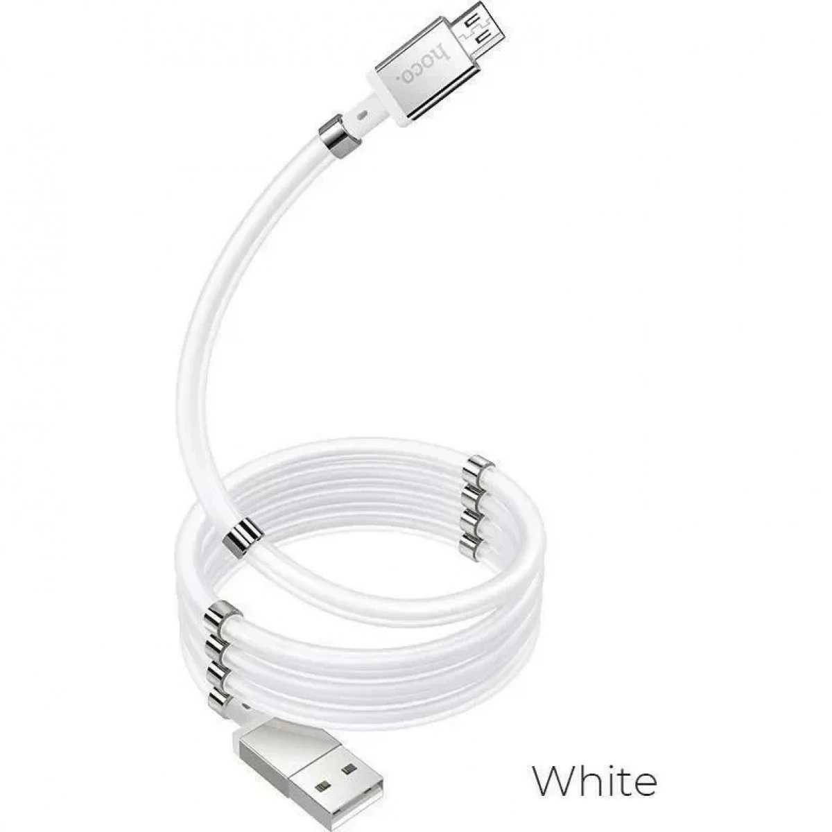 Hoco U91 Magnetic USB 2.0 to micro USB Cable Λευκό 1m (HC-U91M)