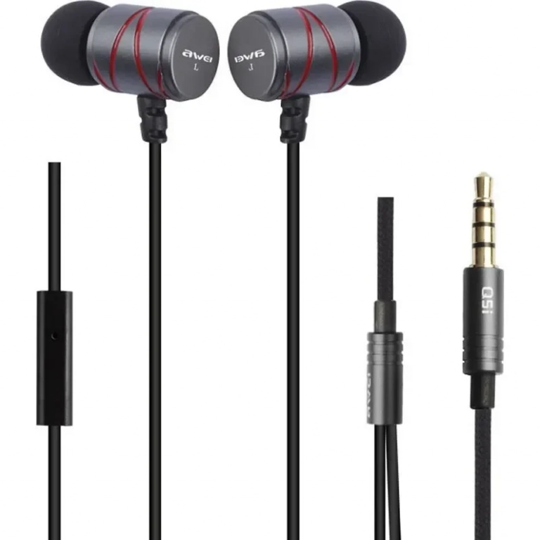 Awei Q5i In-ear Handsfree με Βύσμα 3.5mm Γκρι