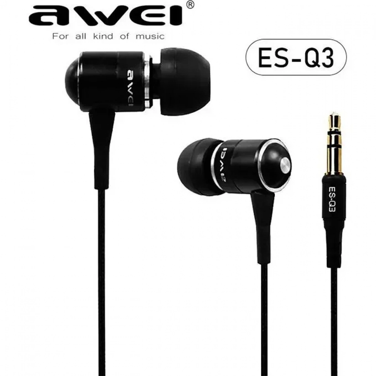 Awei Q3i In-ear Handsfree με Βύσμα 3.5mm Μαύρο