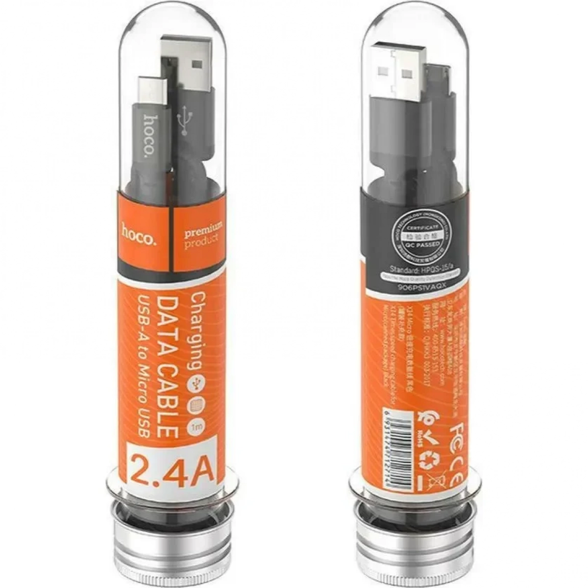 Hoco Braided USB 2.0 to micro USB Cable Μαύρο 1m (X14) Bulk