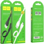 Hoco Flat USB 2.0 to micro USB Cable Λευκό 1m (X40 Noah)