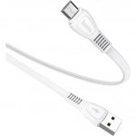 Hoco Flat USB 2.0 to micro USB Cable Λευκό 1m (X40 Noah)