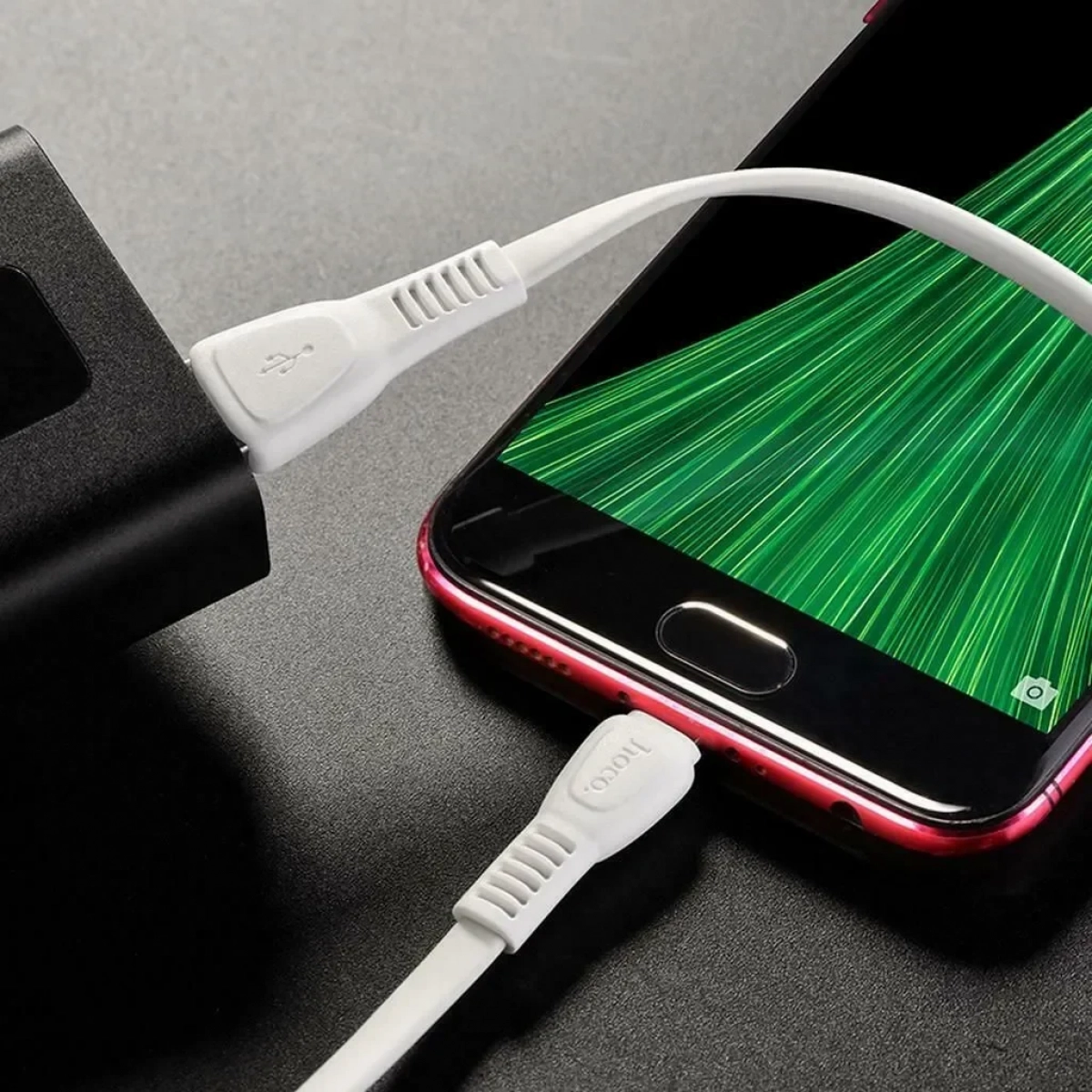 Hoco Flat USB 2.0 to micro USB Cable Λευκό 1m (X40 Noah)
