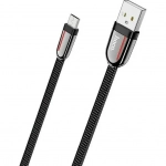 Hoco Braided / Flat USB 2.0 to micro USB Cable Μαύρο 1.2m (U74)