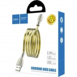 Hoco Flat USB 2.0 to micro USB Cable Χρυσό 1.2m (U52 Bright)