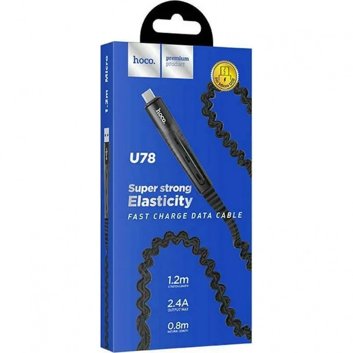 Hoco Flat USB 2.0 to micro USB Cable Μαύρο 1.2m (U78)