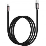 Hoco Braided / Flat USB 2.0 to micro USB Cable Μαύρο 1.2m (U74)