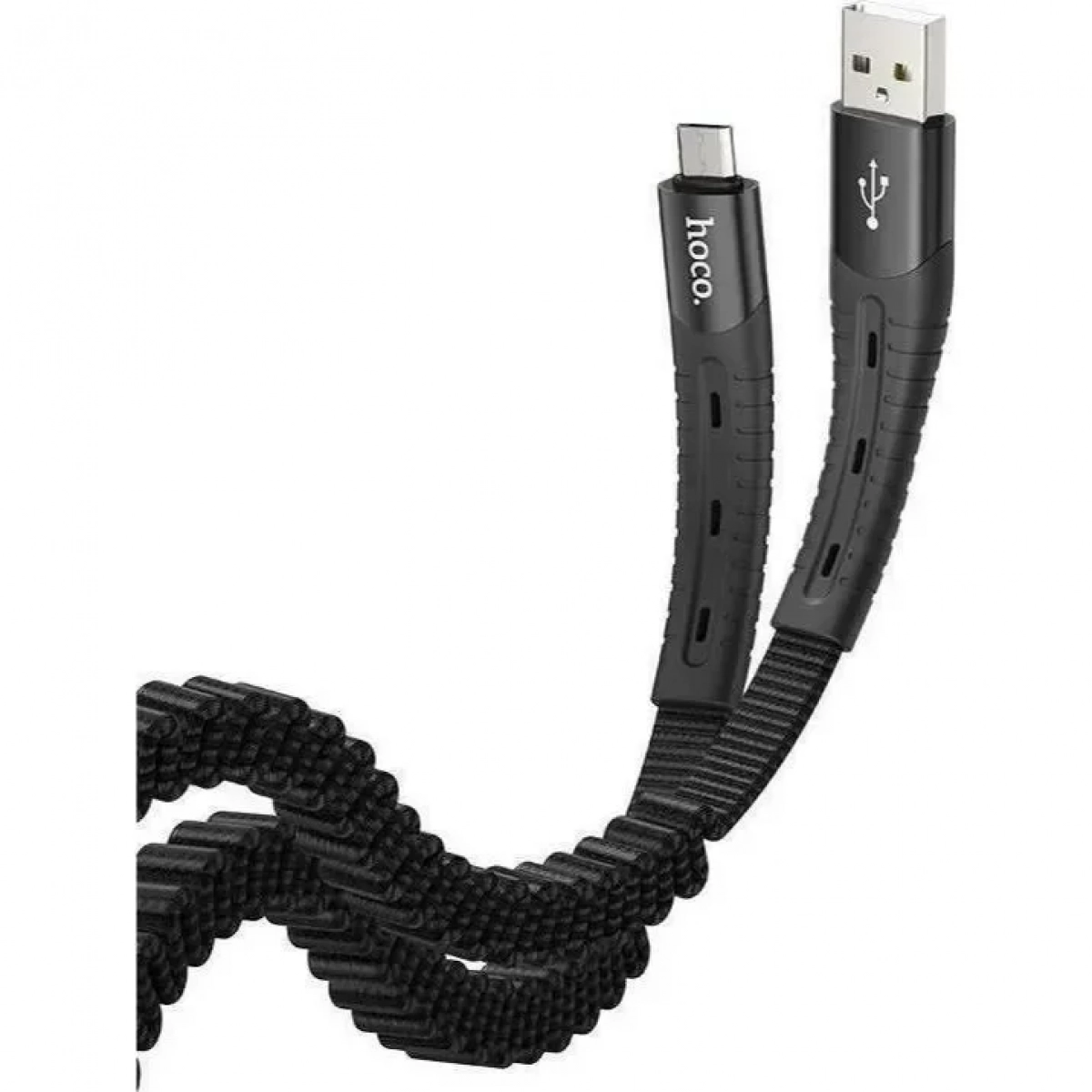 Hoco Flat USB 2.0 to micro USB Cable Μαύρο 1.2m (U78)