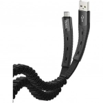 Hoco Flat USB 2.0 to micro USB Cable Μαύρο 1.2m (U78)